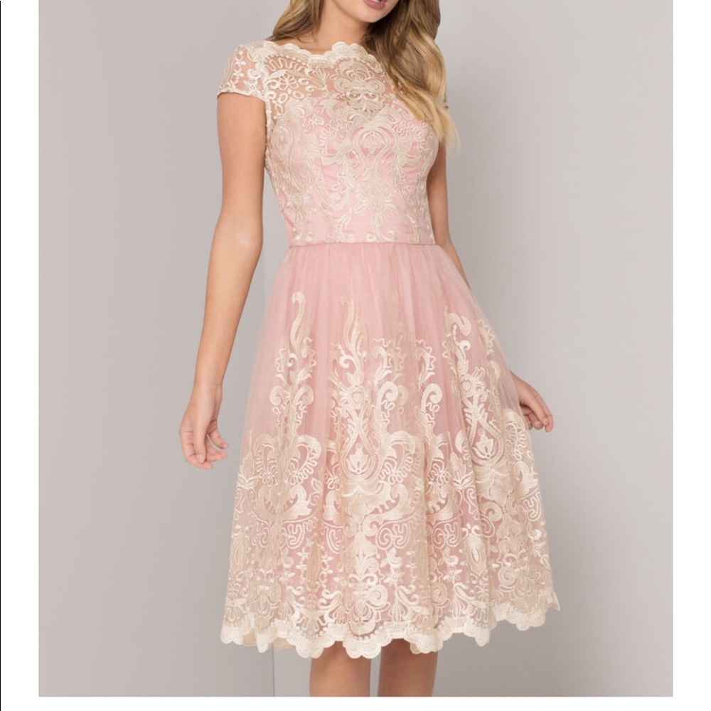 Beautiful wedding shower/bridal shower dress! Blush pink/gold/white